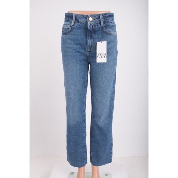 Zara Denim - Zara Womens Jeans Denim Blue High Rise Straight Ankle US 2 EU 34 6164/176 NWT